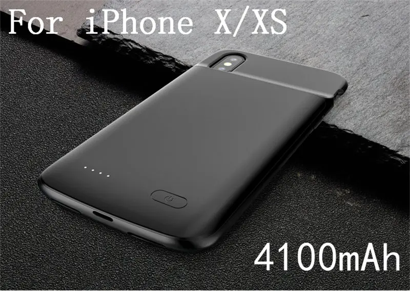 Для iPhone 6 6s 7 8 Plus чехол для зарядного устройства для iPhone X XS Max XR тонкий силиконовый резервный блок питания зарядное устройство задняя крышка аудио - Цвет: iX-Black