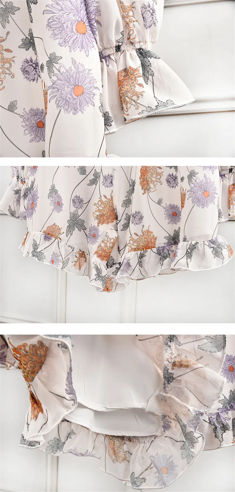 Летние Boho вечерние с пляжным цветочным принтом женские костюмы Подиумные оборки кружева с расклешенными рукавами женский комбинезон одежда