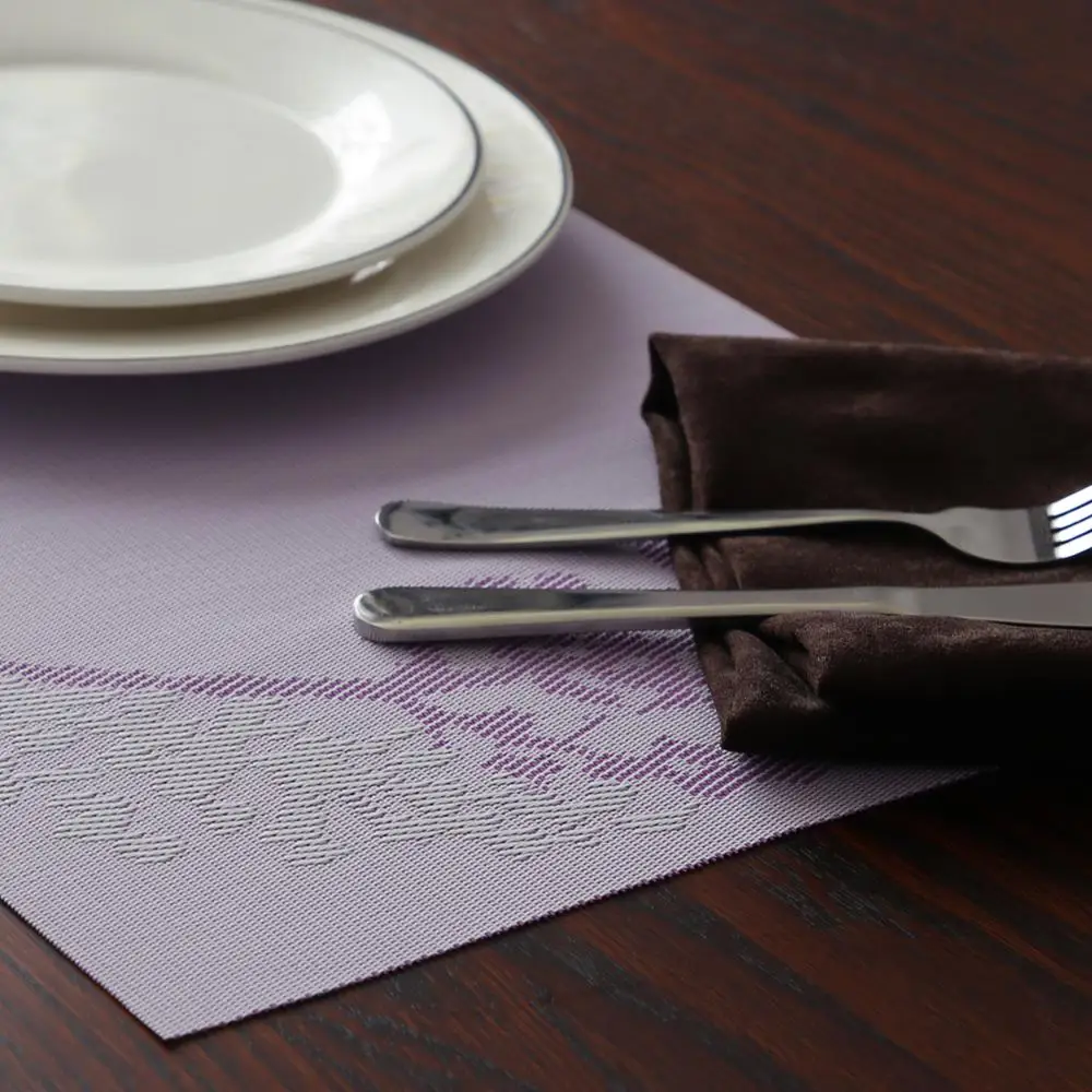  Topfinel PVC Flower Pattern Placemats for Dining Table Runner Linens place mat in Kitchen Accessori