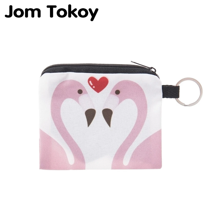 Jom Tokoy Фламинго любовь мини квадратный кошелек 2019 модные принты женский держатель