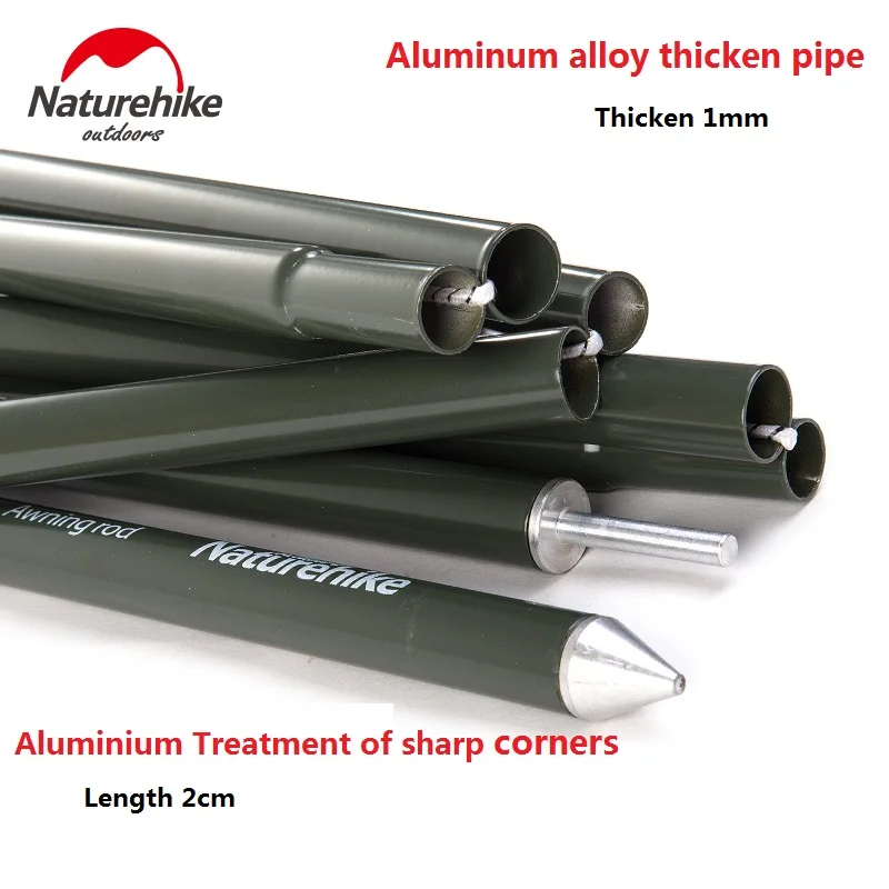 Baratos 2 juegos paquete Naturehike tienda de fábrica Camping toldo Polo aleación de aluminio toldo barra postes de tienda