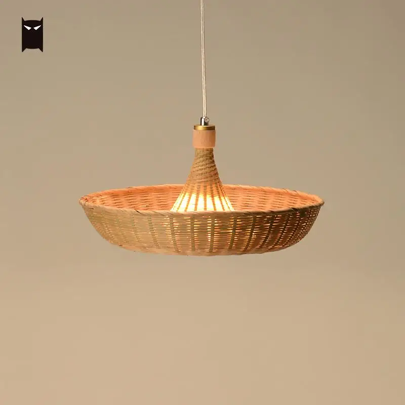 Delicate Bamboo Wicker Rattan Shade Furl Pendant Light Fixture Shade Furl Pendant Light Fixture