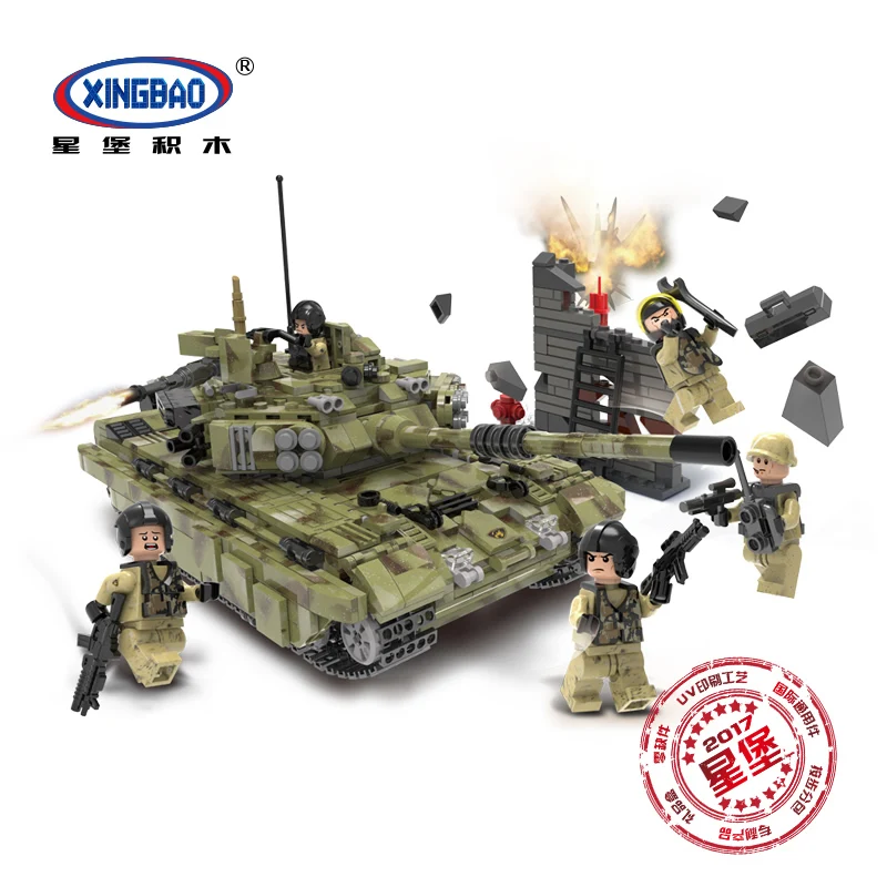 XINGBAO 06015 натуральная 1386 шт. военной серии скорпион танк тигр набор строительных блоков Кирпичи игрушки развивающие рождественские подарки