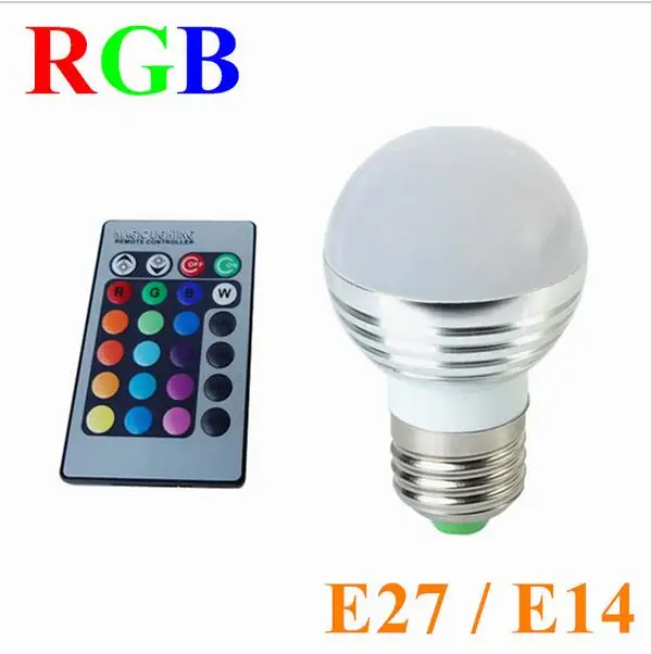 

E3W RGB LED Lamp E27 220V Spotlight Lampada LED light E14 85-265V Christmas Lanterna Bombillas LED Bulb E27 With Remote Control
