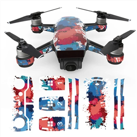Pattern 01 Водонепроницаемый Наклейки для DJI Spark наклейка Protector кожи для Drone Средства ухода за кожей Батарея Дистанционное управление pvc кожи устойчивы к ультрафиолетовому излучению Интимные аксессуары - Цвет: Pattern 01