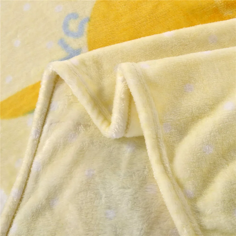 Одеяла с рисунком Винни-Пуха из мультфильма Диснея, постельные принадлежности 150*200 см, размер для мальчиков, домашний декор, полиэстер, желтая фланелевая ткань