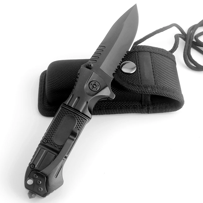 KKWOLF Black Folding Knife 440C Steel Half Serrated Blade Tactical Camping Survival Combat Pocket Knives EDC Hunting Multi Tools KKWOLF Black Folding Knife 440C Steel Half Serrated Blade Tactical Camping Survival Combat Pocket Knives EDC Hunting Multi Tools