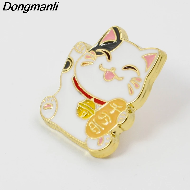 P3686 Dongmanli Lucky Cat милые металлические эмалированные булавки и броши для нагрудного штыря рюкзак сумки значок крутые подарки