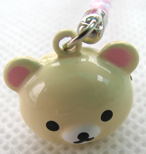 Новый Лот 50 шт белый Rilakkuma логотип металлические колокольчики Шарм бусы