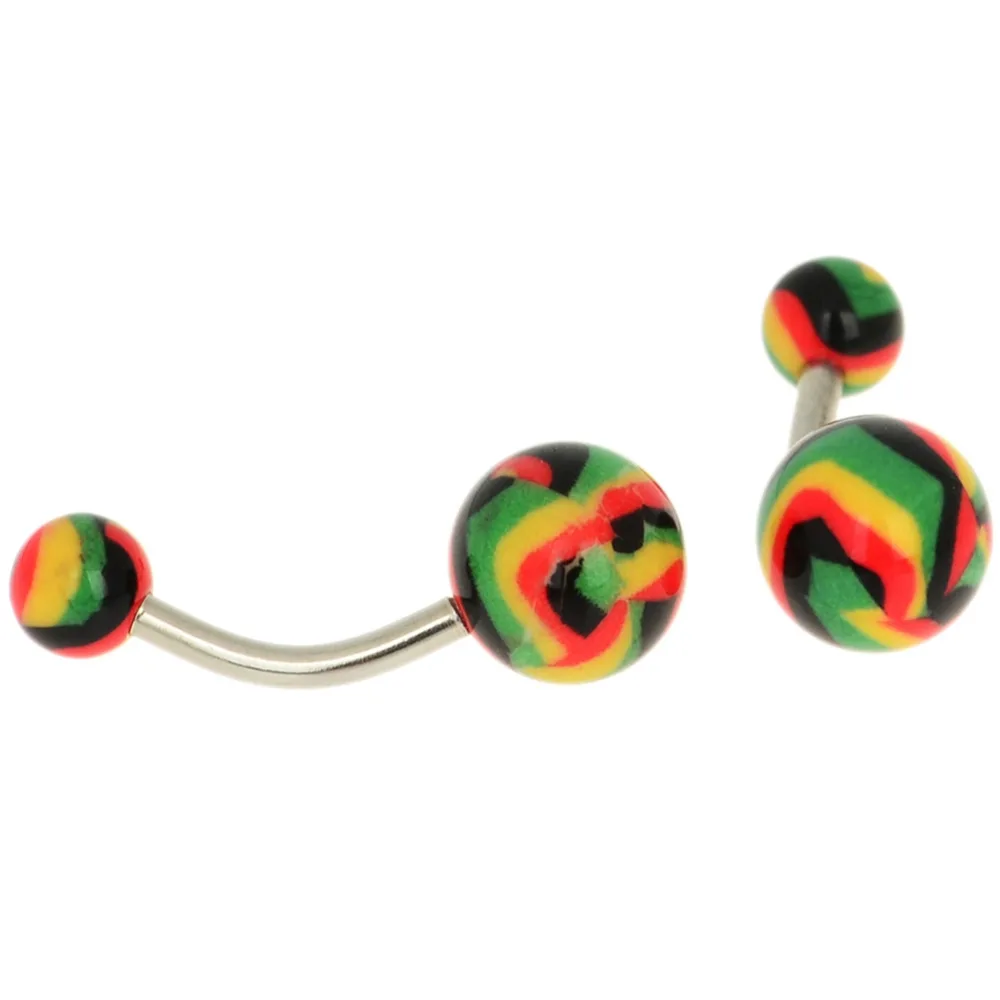 

12 Colors Acrylic Ball Barbell Navel Rings 1 PC Stainless Steel Belly Button Rings Body Piercing Jewelry 2017 Fashion