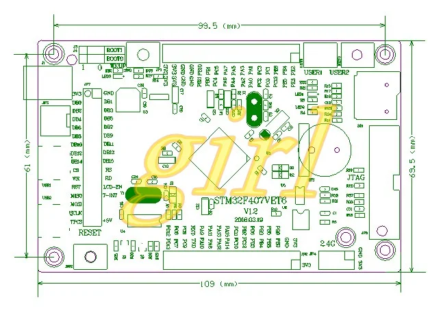 Макетная плата STM32F407VET6 для небольшой системы системная обучения ARM
