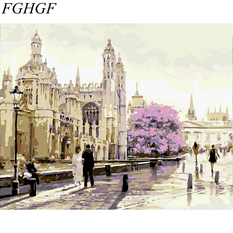 

FGHGF Picture DIY Painting By Numbers Mountain Landscape Modern Wall Art Picture Hand Painted Oil Painting