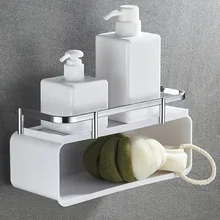 Пробивая двойная полка для ванной комнаты декоративное настенное полотно вешалка для одежды настенная полка для хранения