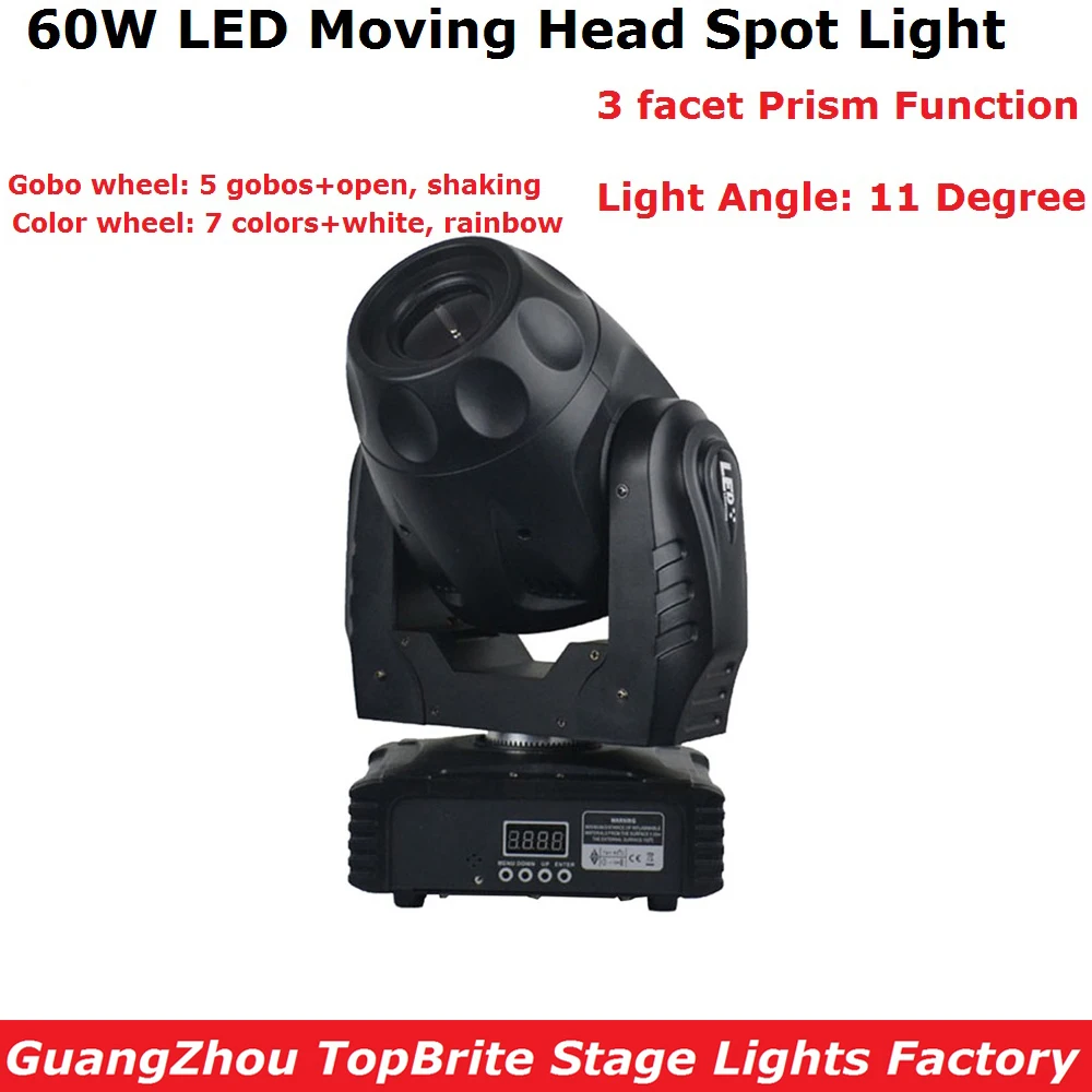 60 Вт LED Moving Head Spot сценическое освещение DMX 512 контроль высокой мощности Gobo Led Light LCD
