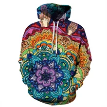 Abstract font b Mandala b font Floral Print Hoodie Men Women Hoodies font b Sweatshirts b