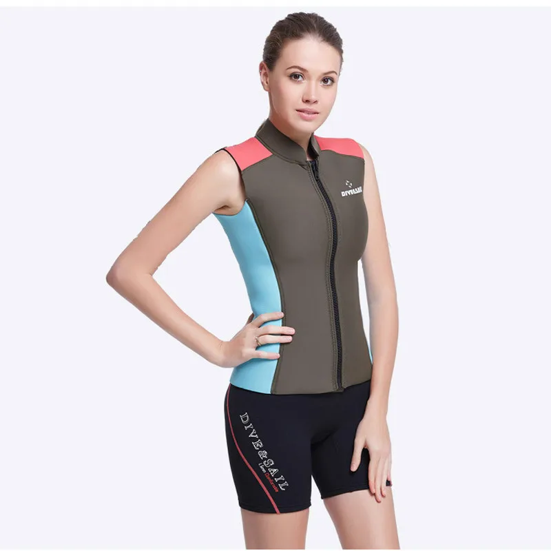 DIVE&SAIL 2mm Neoprene Scuba Diving Wetsuit Jacket Sleevess Full Wet