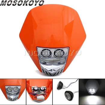 

Motorcycle Orange Headlight Fairing Motocross LED Headlight For KTM MX XC EXC CRF WRF KXF SXF DTR CR SX KLX KX YZF YZ Off Road