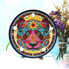 DIY 3D Desk Lamp Cartoon Bear Custom Diamond Painting Table Night Light Round Circle LED Lamp Home Office Decoration Gifts