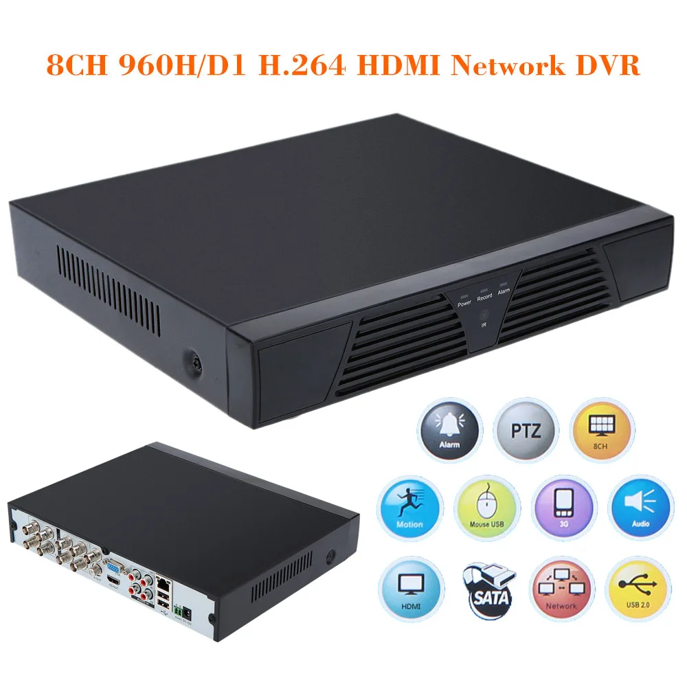 Full HD 1080P CCTV DVR 8CH DVR For Surveillance Camera D1 HDMI 8 Channel Built-in DVR/HVR/AVR Recorder Mobile DVR PTZ
