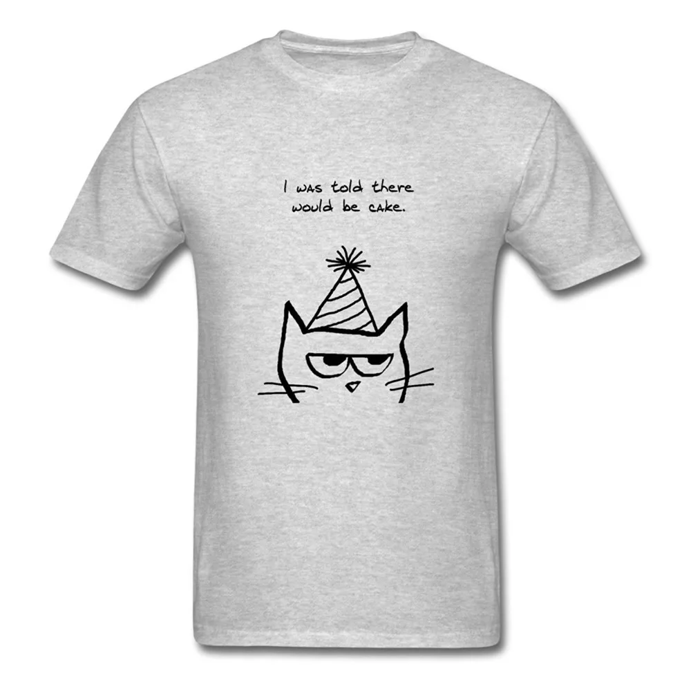 Funny Graphic Tees Angry Cat Hates Birthdays Short Men Crew Neck Zomer