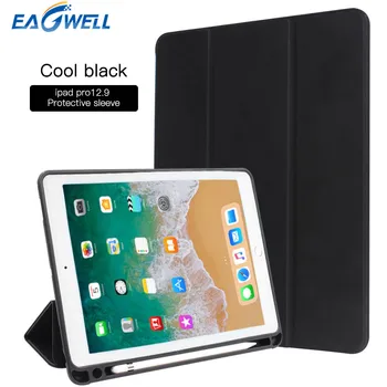 

PU Leather Flip Stand Cover For iPad Pro 12.9" 2017 2nd Generation Case Auto Sleep Wake Smart Shell Case With Pencil Slot