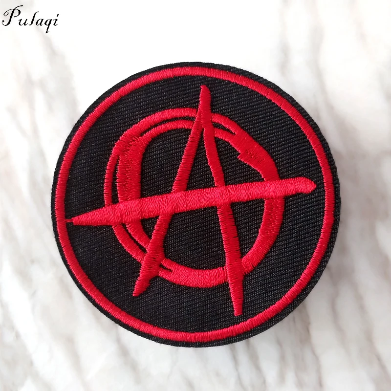 

Pulaqi Hippie Punk Rock Stripe Applique Patch DIY Embroidered Iron On Cartoon Patches For Clothing Skull Badge Clothes Sticker F