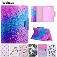 Wekays Case for Samsung Galaxy Tab S2 8.0 inch T710 T715 Cute Cartoon Flamingo Unicorn PU Flip Leather Cover Case Fundas Capa