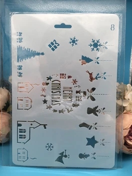 

A4 Snow Tree Merry Christmas DIY Craft Layering Stencils Wall Paint Scrapbook Stamp Embossing Album Decorative Card Template