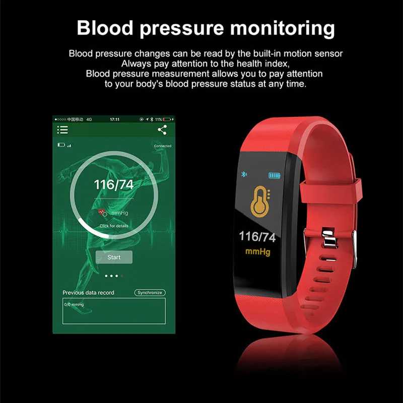 Фитнес трекер часы браслет ecg ppg смарт кровяного давления наручные носимые