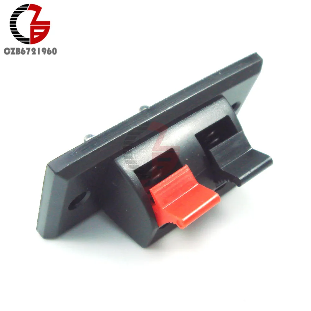 

5PCS 2 Way Spring Push Release Connector Speaker Terminal Strip Block