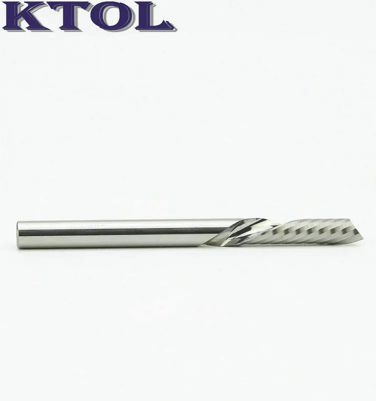 1pc 4mm Down Cut End Mill 1 Flute Solid Carbide CNC Router Bits Set MDF Wood Milling Cutter Left Spiral Engraving CNC Tools_1