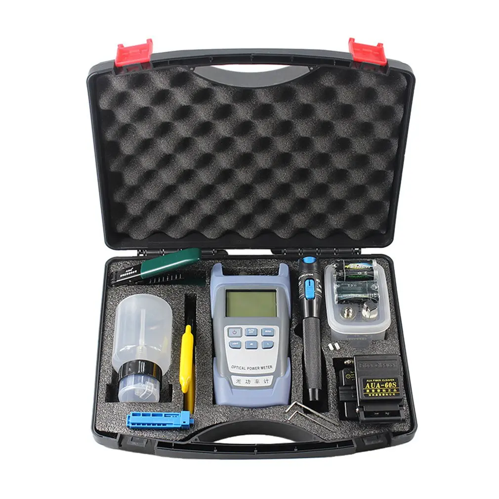 

Practical Fiber Optic FTTH Tool Kit AUA-60S Fiber Cleaver Optical Power Meter 3-5km Visual Fault Locator Tester Supplier Sale