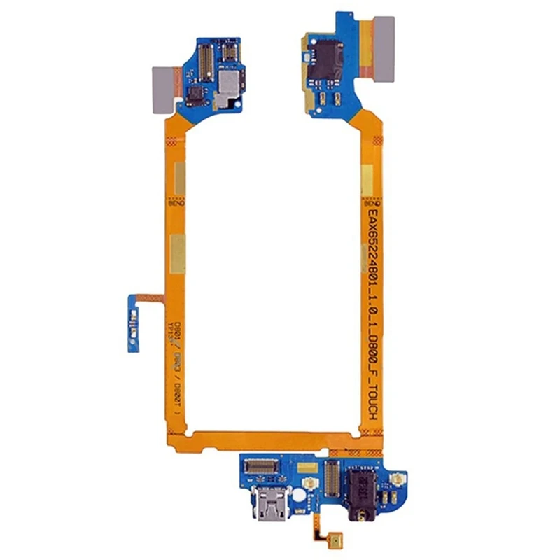 iPartsBuy USB Charging Connector Port&ampEarphone Audio Jack&ampMicrophone Flex Cable Replacement for LG G2/D800/D801/D803/D800T | Мобильные