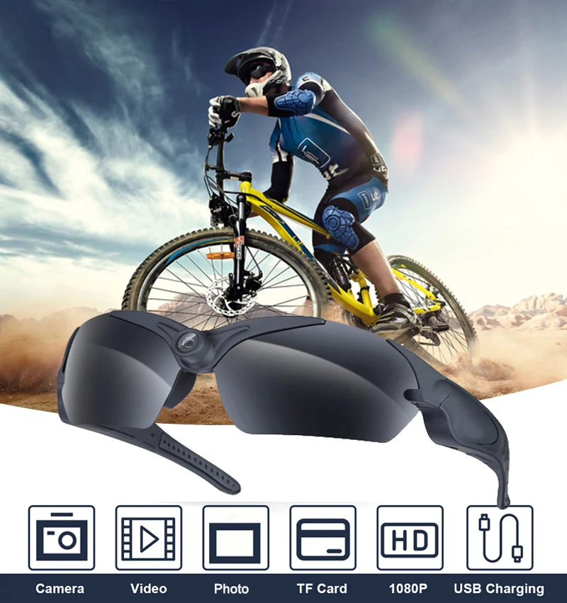 HD 1080P Digital Glasses Camera Mini Camcorder DV Car Driving Sunglasses Outdoor Sport Video Recorder Polarized Smart Glasses