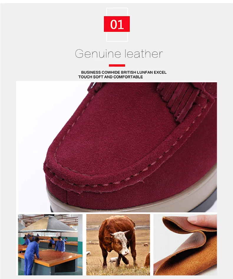 2019 Spring women flats women leather suede fringe platform sneakers thick heel casual boat shoes ladies loafers shoes (3)