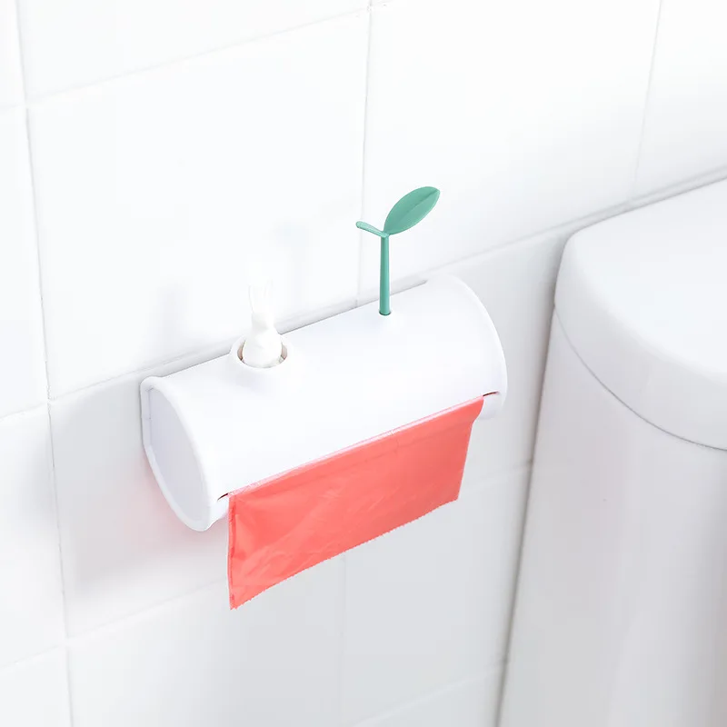 الحمام حامل ورق المرحاض جدار شنقا لزجة هوك القمامة كيس قمامة منظمة المطبخ تخزين الأنسجة استخراج مربع حالة