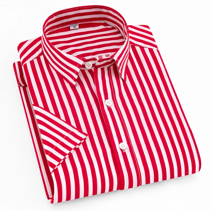 

Aoliwen brand men Summer Men's Short Sleeve Striped Shirt men casual shirt printing high street Flannel fashion Slim fit shirts