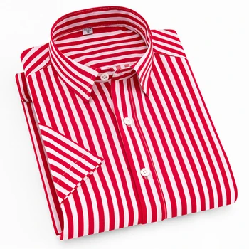

Aoliwen brand men Summer Men's Short Sleeve Striped Shirt men casual shirt printing high street Flannel fashion Slim fit shirts