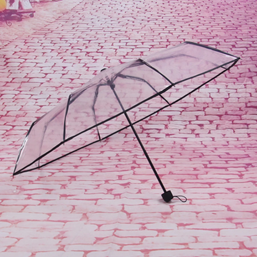 Cute Clear Bubble Umbrella Cherry Blossoms Umbrella Romantic Clear Semi-Automatic Sunny Umbrella for Kids Girls /& Boys