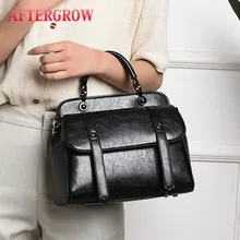 Роскошная женская сумка из воска с маслом, Дизайнерские Сумки из искусственной кожи, Женские винтажные сумки с короткими ручками, Женская Повседневная Сумка-тоут для девочек