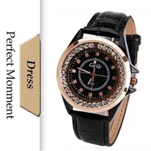 CaiQi Brand New 2015 Luxury Women Dress Watches Women Rhionstones Watch Golden Silver Dial Fashion Women Wristwatches Ship Gift