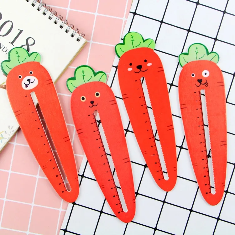 

1 Pc New Coming Cartoon Carrot Bear Wooden Ruler Measurement Tool Office School Supplies Stationery Cute Kawaii GiftS For Kids