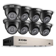 ZOSI 8CH 1080N TVI H.264+ 8CH DVR 8PCS 720P Outdoor/Indoor Dome CCTV Video Home Security Camera System Surveillance Kits