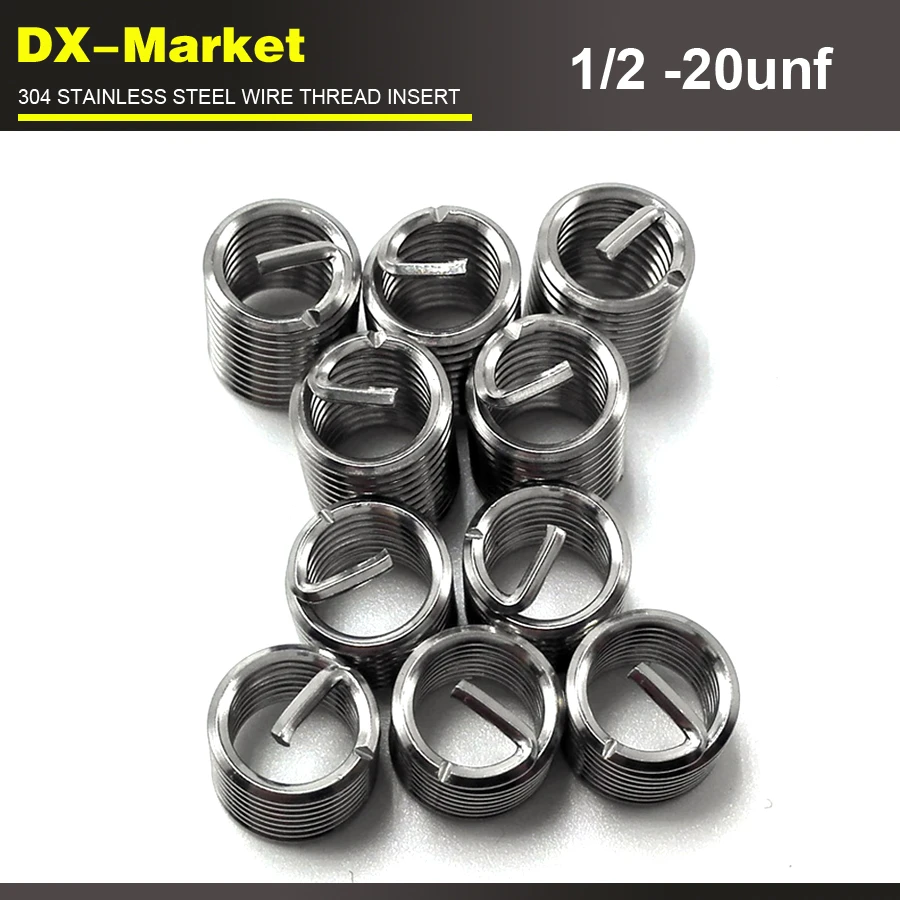 1 2 unf X2 5d 50pcs 304 Stainless Steel 1 2 Unf Thread Inserts Sus304 Wire Thread Repair Fasteners Threaded Insert Aliexpress