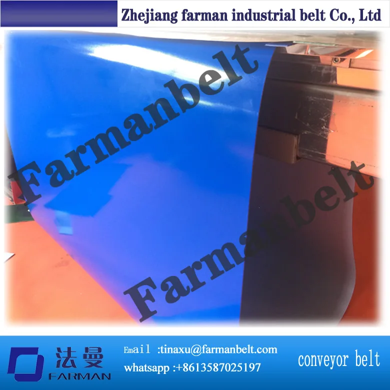 

HIgh quality matt blue pvc conveyor belt with mult-ply polyester