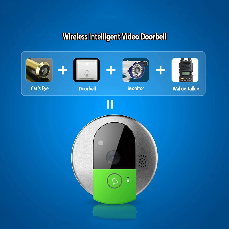 Spetu 720P HD Wireless Wifi Video Doorbell Camera Motion Detection Alarm Smart Home Phone Push Doorbell Home Security Camera