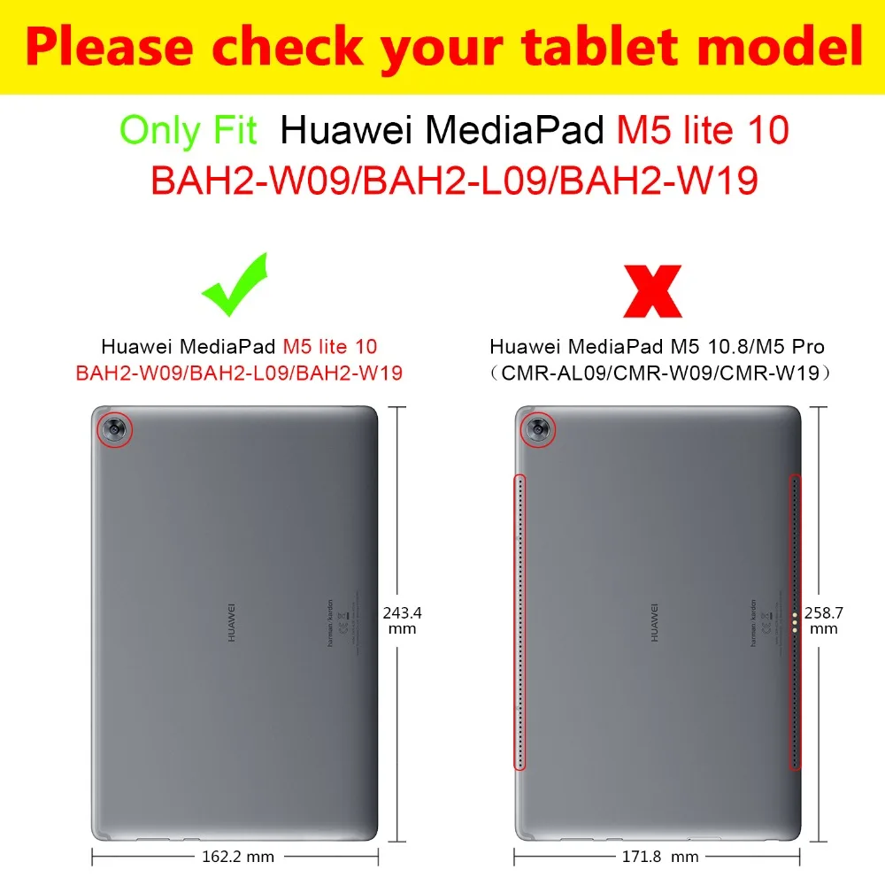 Дети чехол с Умной крышкой и подставкой для huawei MediaPad M5 Lite 10 BAH2-W19 BAH2-L09 BAH2-W09 10,1 "Heavy Duty Броня из поликарбоната и силикона с откидной крышкой