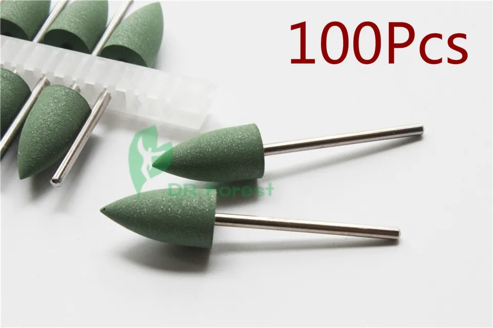 Dentist Lab Green Silicone Polishers 2.35mm Diamond Polishing Burs