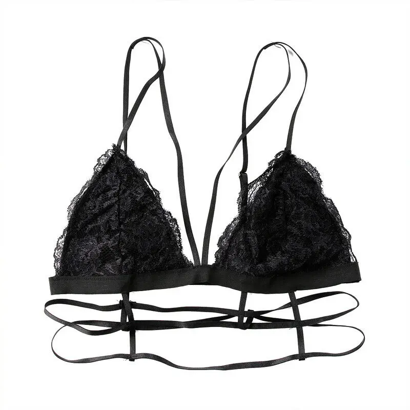 

Fashion Women Lace Floral Trim Bralette Crop Top Push Up Bra Underwear Lingerie