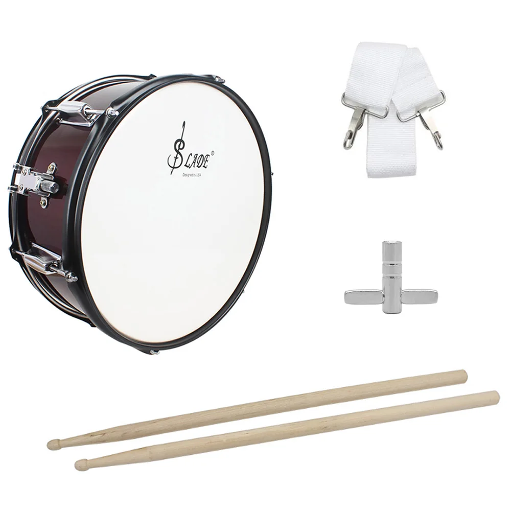 

14 Inch Small Snare Drum&Stick Strap Wrench Children Musical Learning Toy Premium Galvanized Educational Toy Musical Instrument